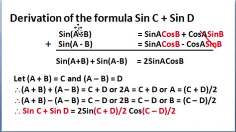 SinC + SinD and SinC - SinD #math #trigonometry #sine #cosine #formula ...