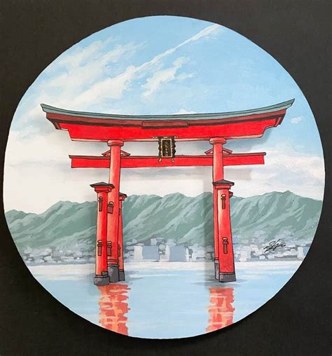 Torii Gate at Itsukushima Painting by Jonathan Chapman | Saatchi Art