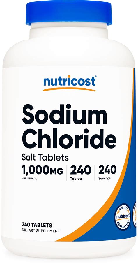 Nutricost Sodium Chloride 1000mg, 240 Tablets - Salt Tablets, Non-GMO ...