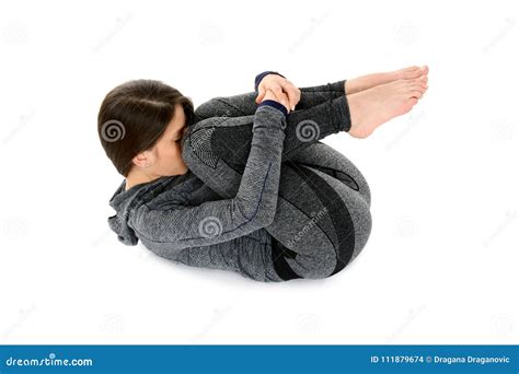 Young Woman Doing Yoga Asana Simple Supine Yoga Poses Stock Photo ...