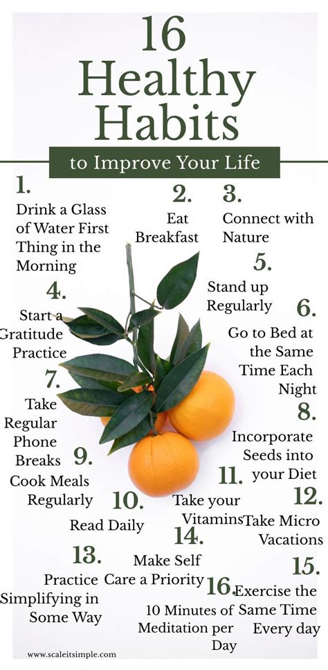 16 Healthy Habits to Improve Your Life – ScaleitSimple | Healthy life ...