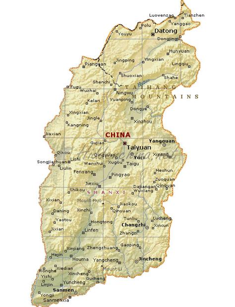 Hidden China GmbH - Map of Shanxi Province, China