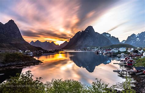 Midnight Sun at Reine, Lofoten, Norway by Europe Trotter / 500px