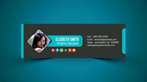 Professional Email Signature Design PSD - Photoshop Tutorial - Apple ...