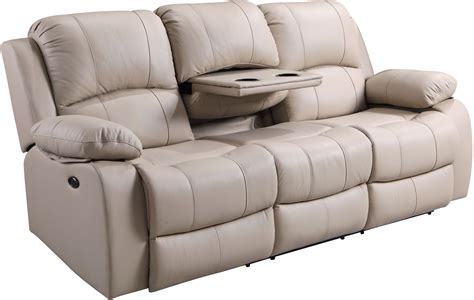 Shae Winnfield Taupe Leather Power Reclining Sofa from Leather Italia ...