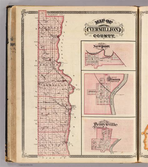 Map of Vermillion County (with) Newport, Clinton, Perrysville. - David ...