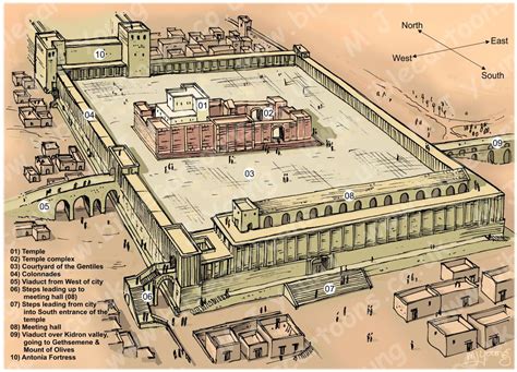 Jerusalem temple, showing key features | Bible Cartoons