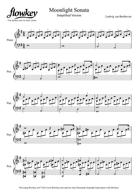 Free easy piano sheet music moonlight sonata - truckbda