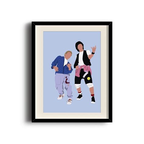 Bill and Ted Minimalist Print Poster, Bill and Ted Digital Art Poster ...