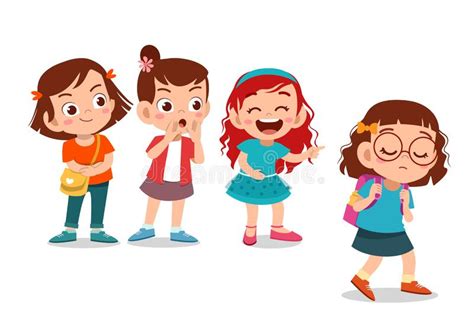 Kids Bullying at School Vector Illustration Stock Illustration ...