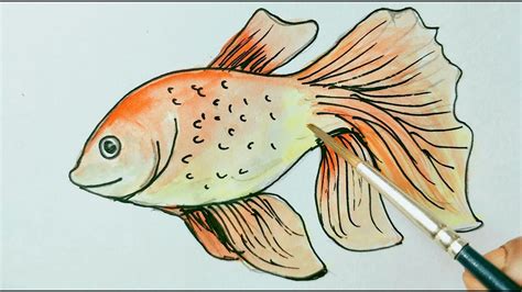 How to draw and paint fish in watercolours for beginners|| fish ...