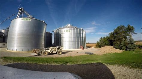 Grain Bin Construction Time Lapse - YouTube