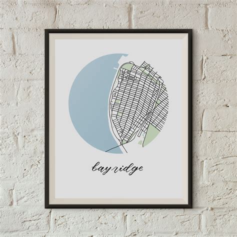 Bay Ridge Map Illustrated 8x10 Brooklyn, NYC Neighborhood Print - Etsy