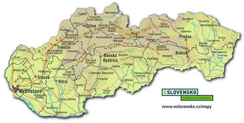 Podrobná mapa Slovenska :: Slovensko-chat