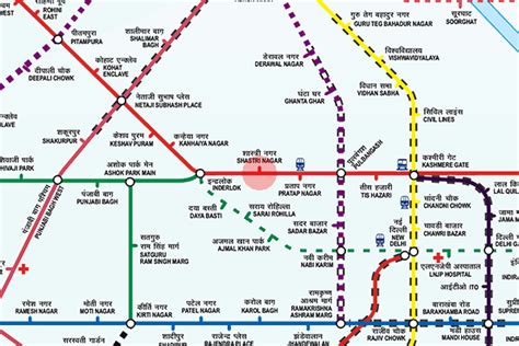 Shastri Nagar station map - Delhi Metro