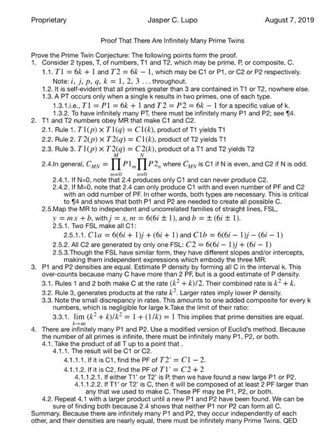 Rogue Physics: Proof of the Prime Twin Conjecture - one page