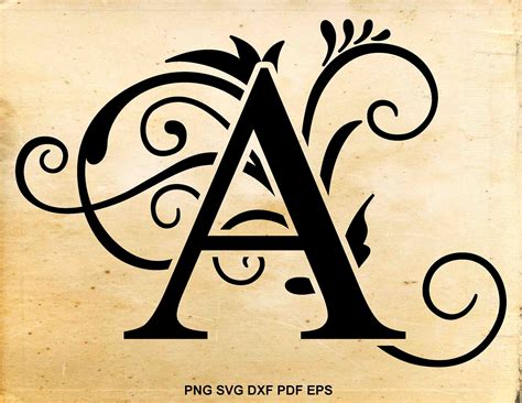 Monogram alphabet svg Monogram letters Wedding font