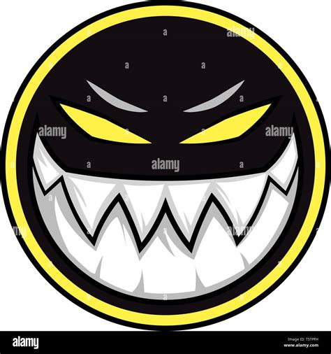 Black evil monster logo illustration vector on white background Stock ...