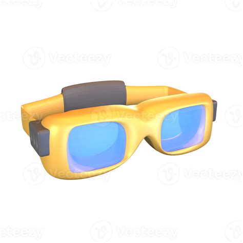 3D icon safety goggles rendered isolated on the transparent background ...