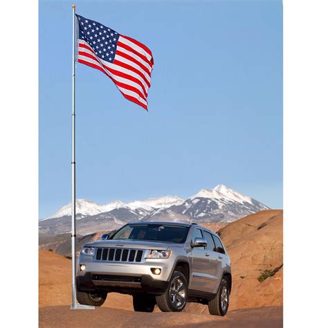 20' 25' FT Flag Pole Aluminum Flagpole Kit 3x5' American US Flag Fly ...