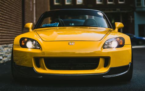 Download wallpaper 3840x2400 honda s2000, yellow, front view ...