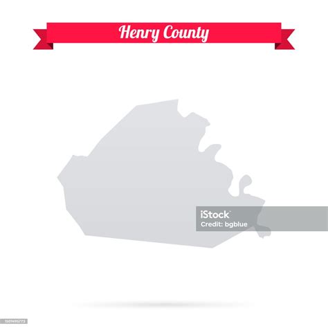 Henry County Kentucky Map On White Background With Red Banner Stock ...