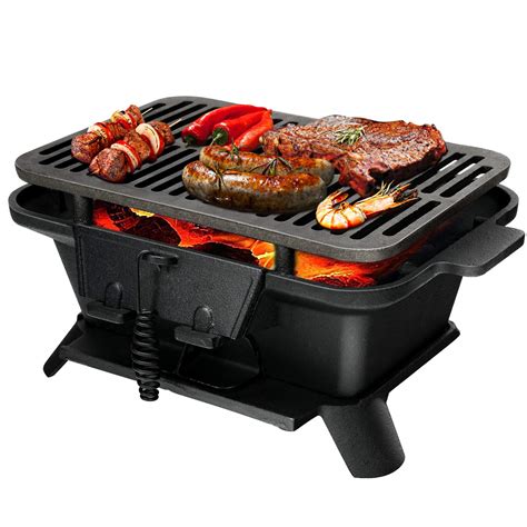 Buy Giantex Charcoal Grill Hibachi Grill, Portable Cast Iron Grill with ...