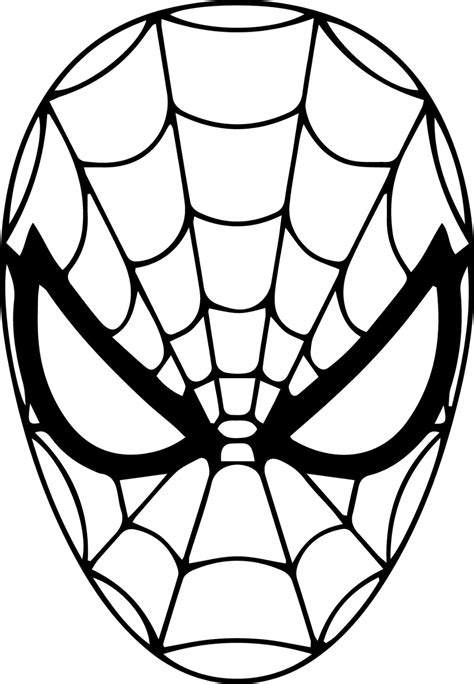 Spiderman Face Drawing Mask Coloring Page - Spiderman Drawing Pages ...