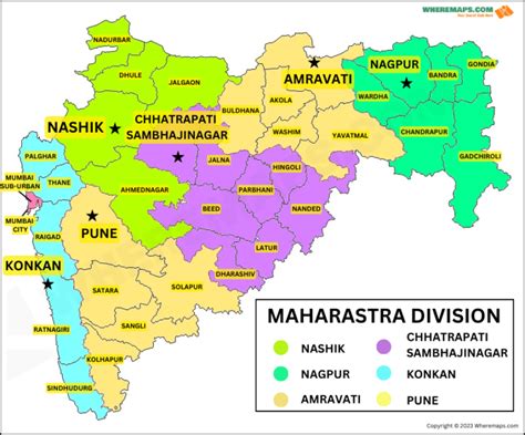 Maharashtra Division Map | Division Map of Maharashtra