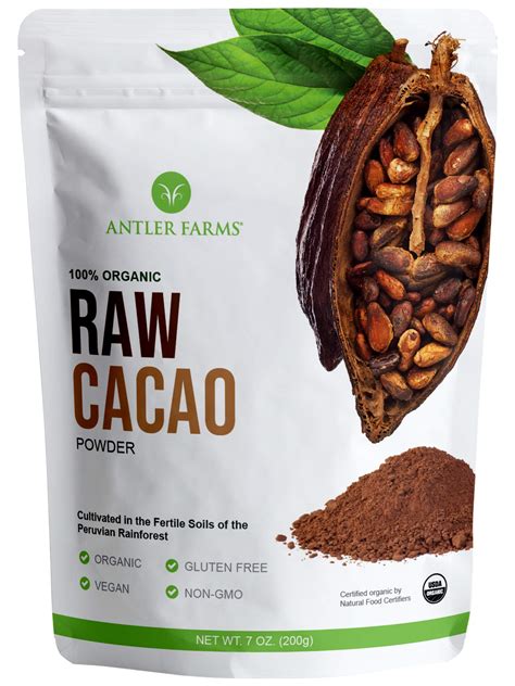 Buy Antler Farms - 100% Pure Raw Cacao Powder, 40 Servings, 200g ...