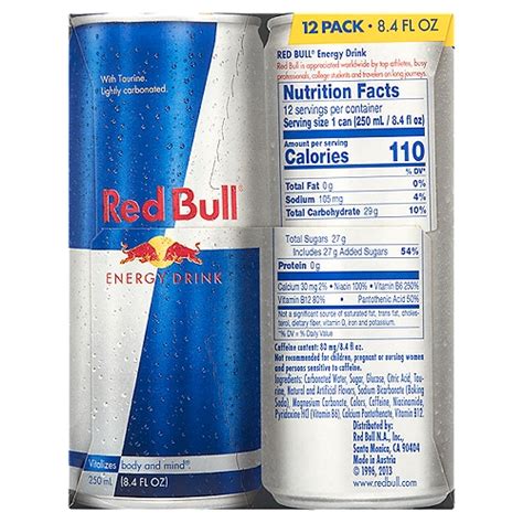 Red Bull Label Ingredients