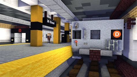 Minecraft NYC D,N,R Train Subway 36th St Animation - YouTube