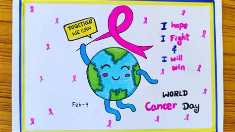 world cancer day drawing easy step/cancer awareness poster drawing ...