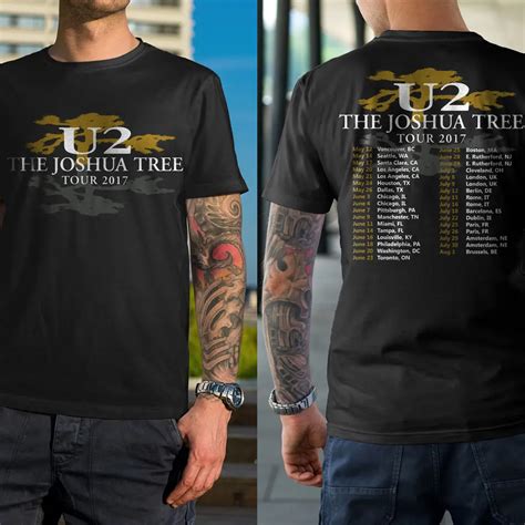 U2 Joshua Tree tour concert 2017 T shirt Black-in T-Shirts from Men's ...