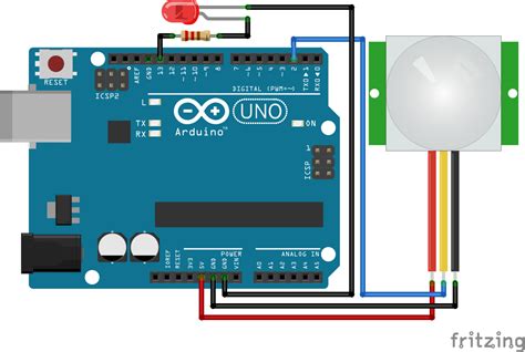 Pir Motion Sensor Arduino Circuit Diagram