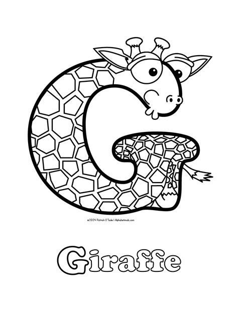 Free Giraffe Coloring Page | Alphabetimals