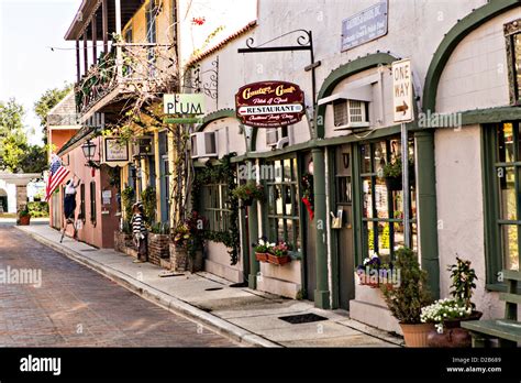 Aviles Street in the historic district in St. Augustine, Florida. St ...