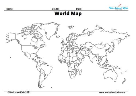 Blank Map Of The World Pdf - Alvera Marcille