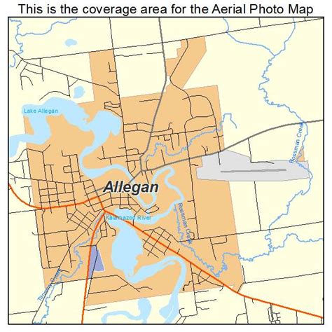 Aerial Photography Map of Allegan, MI Michigan