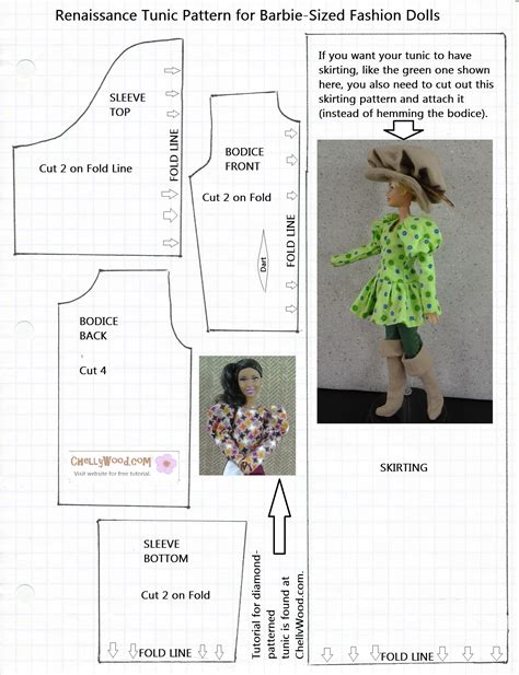 Free Printable Barbie Doll Sewing Patterns Template E9A