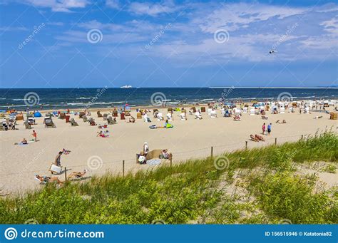 Crowded Baltic Sea Beach on Usedom Island in Swinoujscie, Poland ...