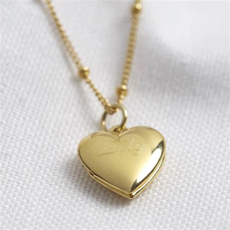 Personalised Engraved Heart Locket Necklace By Lisa Angel