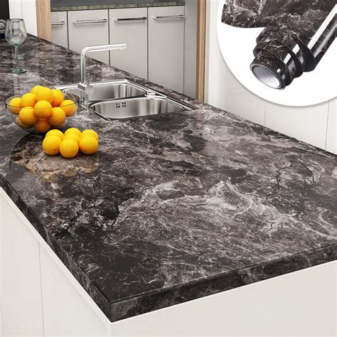 Buy Yenhome Faux Marble Counter Top Covers Peel and Stick 24 x 118 inch ...