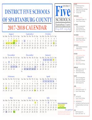 Spartanburg District 5 Calendar - Fill Online, Printable, Fillable ...