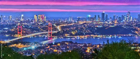 Panoramic view of Istanbul with the Bosphorus Bridge Photos | Adobe Stock