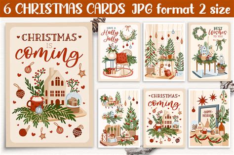 Printable Christmas card bundle / Holly Jolly Christmas By ArtFM ...