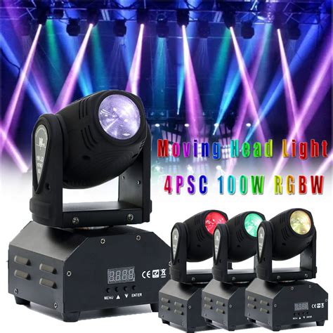 Mini Moving Head DJ Lights RGBW Beam DMX Stage Lights Sound Activated ...