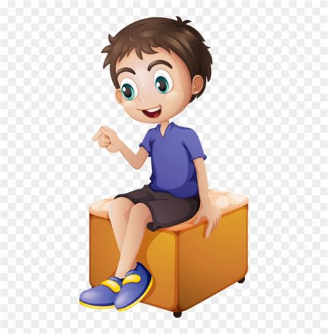 Digital Paintingsniños Animeclip Artclay - Cartoon Boy Sitting In Chair ...