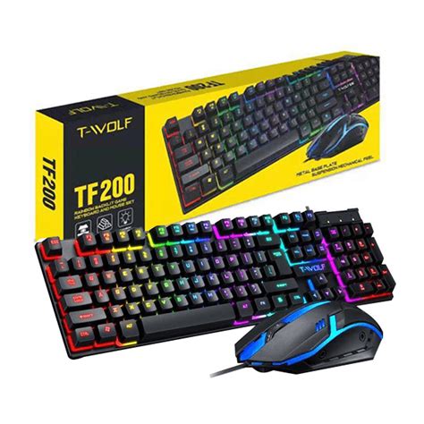 T-Wolf TF200 Gaming Combo (Wired Keyboard And Mouse Set With RGB ...