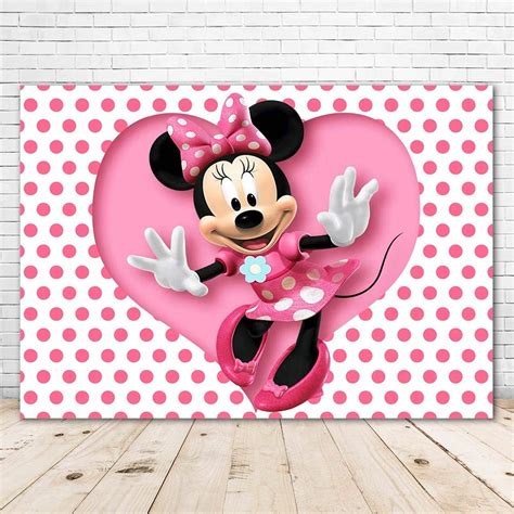 Buy YouRanPink Minnie Mouse Baby Shower Backdrop 7x5 White Background ...